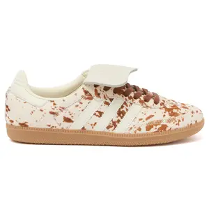 Adidas Samba LT Cow Print Brown White Women's Unisex Sneaker JS3931 Animal Everyday Wear Comfort Fashion Athletic Football Soccer Walking Mens Sizes Shoe Metallic Gold Casual Training