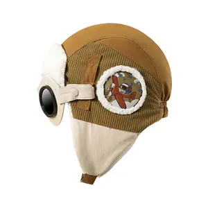 USBETTAS Children's Pilot Hat Winter Boy and Girl Windproof Warm Baby Hat with Fleece-Lined Scarf Ear Flaps for Cozy Outfits