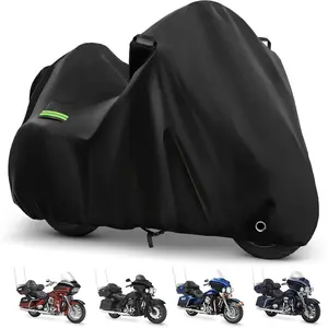Cover for Touring Road Glide/Ultra Limited/ Wing Tour/Indian Pursuit, 210T  Sun UV Rain Outdoor Protection Motorbike Cover with Lock Hole & Soft  Lining