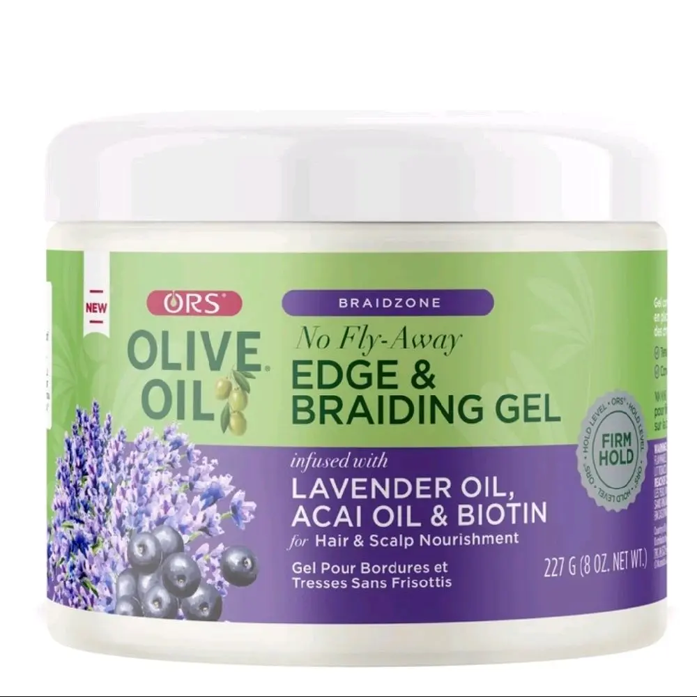ORS Olive Oil Braidzone Edge & Braiding Gel 8oz - Non-Greasy Conditioning Gel with Firm Hold for Braided Styles & Healthy Hair Care