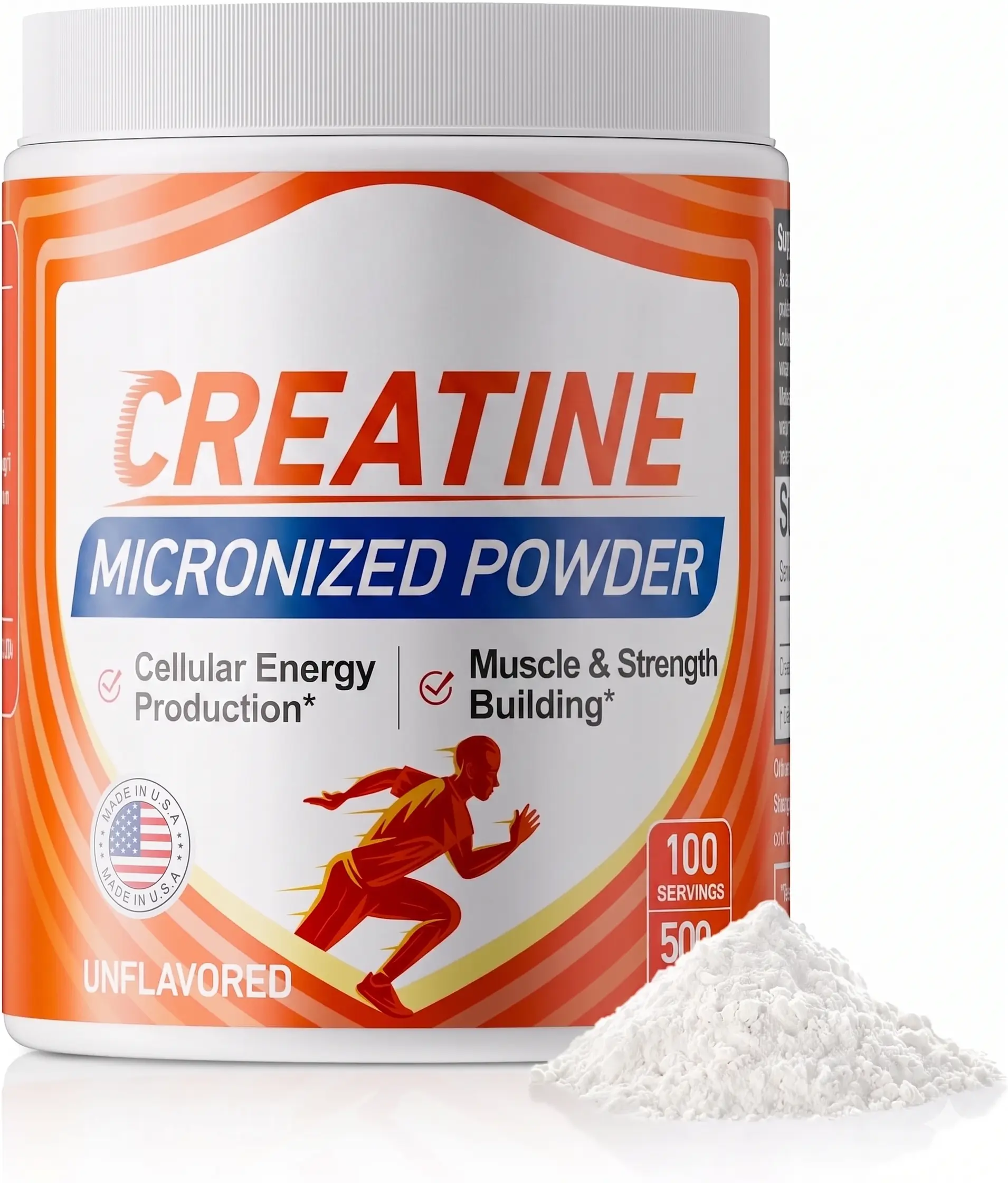 Creatine Monohydrate Keto Friendly, Unflavored - Support Muscles, Cellular Energy and Cognitive - 17.63 Oz(500g) - 100 Servings (500g)