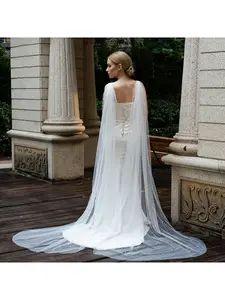 Elegant Handmade Beaded Bridal Shawl Pearl Cape for Wedding Photography and Styling