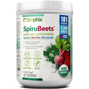Biophix Spirubeets Organic Spirulina Beet Root Powder 2.2 lb 1 kg - Superfood Antioxidants Immune Support Heart Health