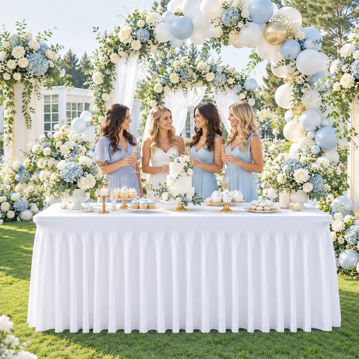 Spandex Tablecloths for Rectangle Tables4/6/8FT ,Wrinkle Free Washable Table Cloth Rectangle Stretch Fitted Table Cover with Skirt for Wedding Birthday Party Banquet Baby Shower Buffet Event Summer Vibes Outdoor FunSummerwins,halloween decor 2026 sohochic