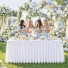 Spandex Tablecloths for Rectangle Tables4/6/8FT ,Wrinkle Free Washable Table Cloth Rectangle Stretch Fitted Table Cover with Skirt for Wedding Birthday Party Banquet Baby Shower Buffet Event Summer Vibes Outdoor Fun friendsgiving,christmas decoration