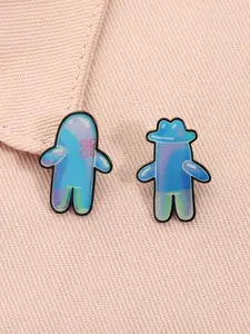 2 Piece Set SpongeBob SquarePants Iridescent Transparent Figure Enamel Pins Cute Alloy Brooches Lapel Gradient Dreamy Style Backpack Badge Fashion Jewelry Accessories Gifts for Friends