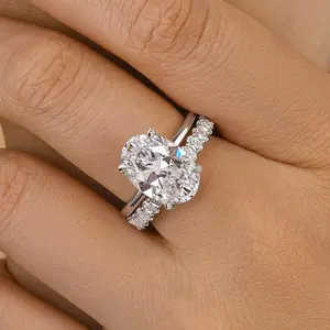 Maxine Luxury 4.0ct Oval Cut Engagement Ring Set,Bridal Ring Set,5A Cubic Zirconia Women's Ring Jewelry,Wedding Ring Set for Daily,Travel,Proposal,Birthday,Anniversary