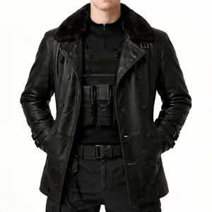 Survival Horror RE-Style Tactical Leather Jacket – Hero Inspired Gaming Cosplay Outfit Leon Inspired Tactical Black Leather Jacket – RE Style Survival Horror Cosplay