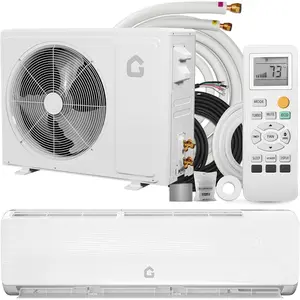 18000 BTU 19 SEER mini split wall mounted air conditioning and heat pump -230V variable frequency ductless system - cooling and heating up to 1250 square feet of rooms - R32 series - including installation kit - white, air conditioner