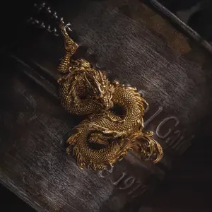Dragon Pendant in Brass