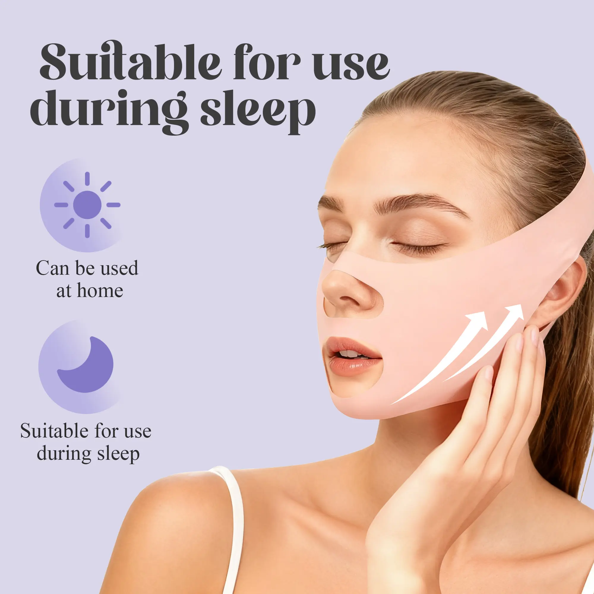 Facial Lifting Strap, Silicone Chin Band Support, Reusable Face Mask for Skincare Routine