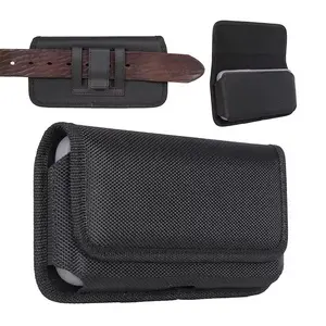 Magnetic Vertical Nylon Holster Case for iPhone 11-17 & Samsung 22/23/S24-S25 Secure Fit Cellphone Belt Clip Pouch for Construction Managers Hikers Service Technicians Event Photographers and Fitness Instructors