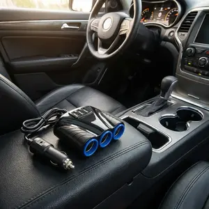 Auto Sockets Universal Car Adapter 12V/24V 120W Splitter 5V 3.1A Output Power 3 USB Car Charger Ports for Phone Charging