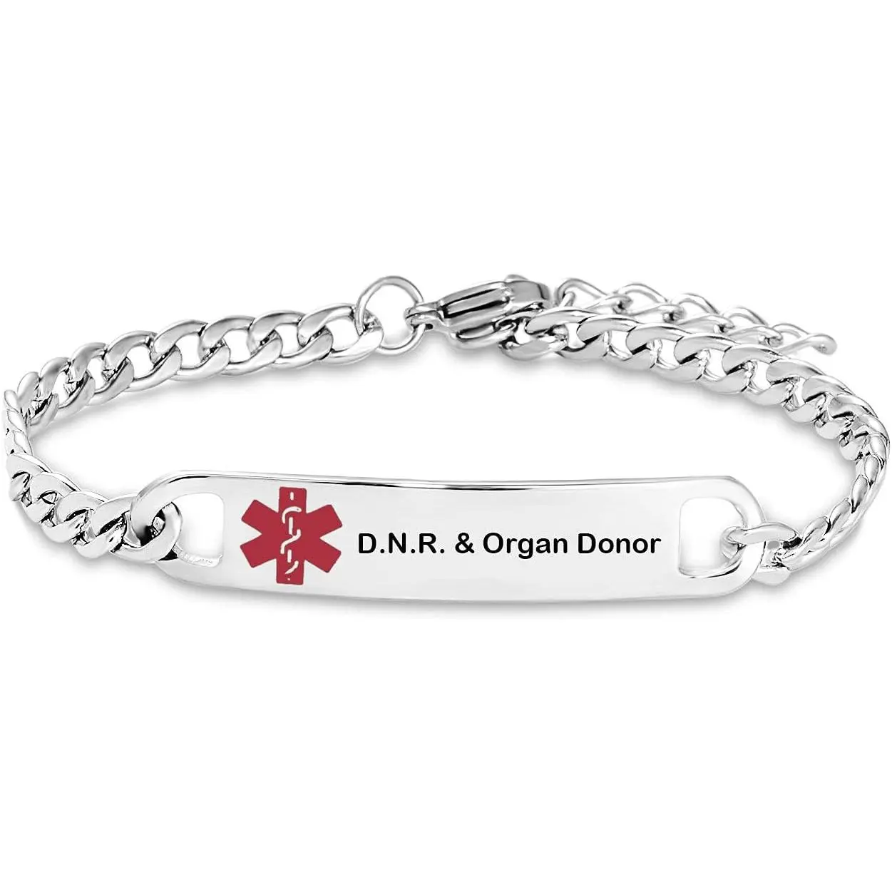 Medical Alert Bracelets for Women Adjustable Stainless Steel Mesh Emergency Awareness Medical ID Wristband Bracelet