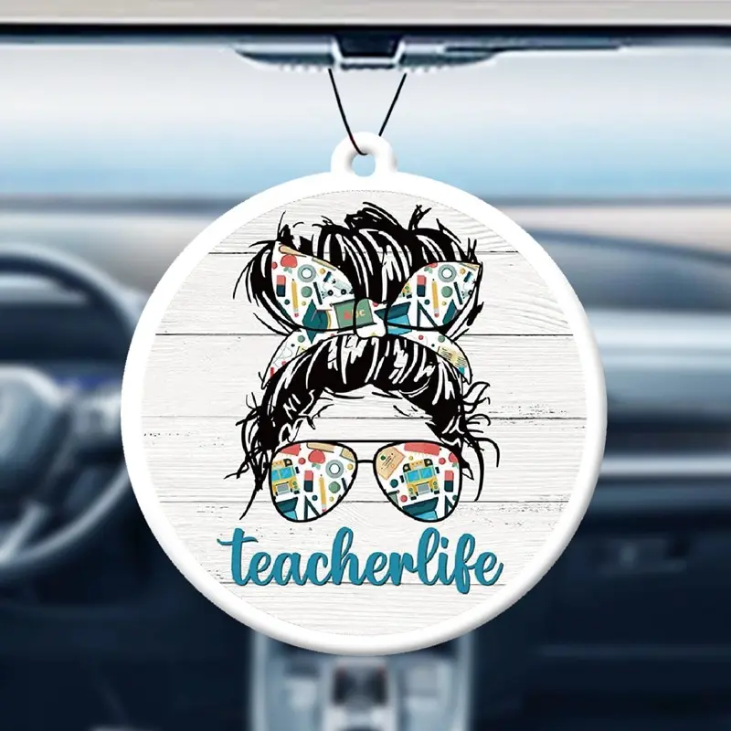 Hilton Hotel Scent Teacher Life Messy Bun Car Air Freshener, Natural Plant Extract, Funny Quote, Multipurpose Fragrance for Car, Bathroom, Bedroom, Bookmark