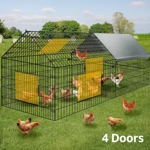 PawGiant 86''x40''Chicken Coop Large Metal Chicken Cage House Waterproof