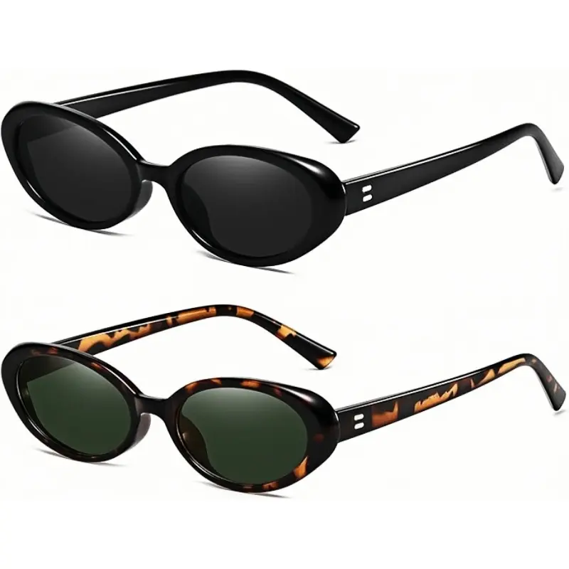 〖Summer Vibes〗1/2 PCS Retro Oval Sunglasses for Women Men Fashion Small Oval Sunglasses 90s Vintage Shades Frames UV400 Protection Classic Design sunglasswomen rich girl sunglasses