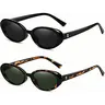 〖Summer Vibes〗1/2/3 PCS Retro Oval Sunglasses for Women Men Fashion Small Oval Sunglasses 90s Vintage Shades Frames UV400 Protection Classic Design sunglasswomen rich girl sunglasses
