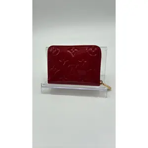 Pre-owned Louis Vuitton Leather Luxury Bags & Accessories Vernis Zippy Coin Card Holder, Red Date Code: TS2133