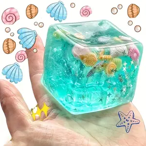 1pc Brand New 3D Cartoon Ornaments, Simulation Blocks, Three-dimensional Pinching Toys, Squeeze Stress Relief Cubes, Ocean Cube Squeezing Fun, Sky Blue Squeezing Relaxation Toy, Novel Squeezing Toy, Slow Rebound Malt Toy, Squeezing Fun