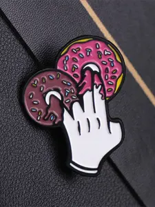 Donut Design Brooch, Cute Cartoon Design Brooch, Fashion Accessories for Women & Men, Trendy All-match & Exquisite Brooch Clip for Birthday Gift, Alloy Brooch Pin