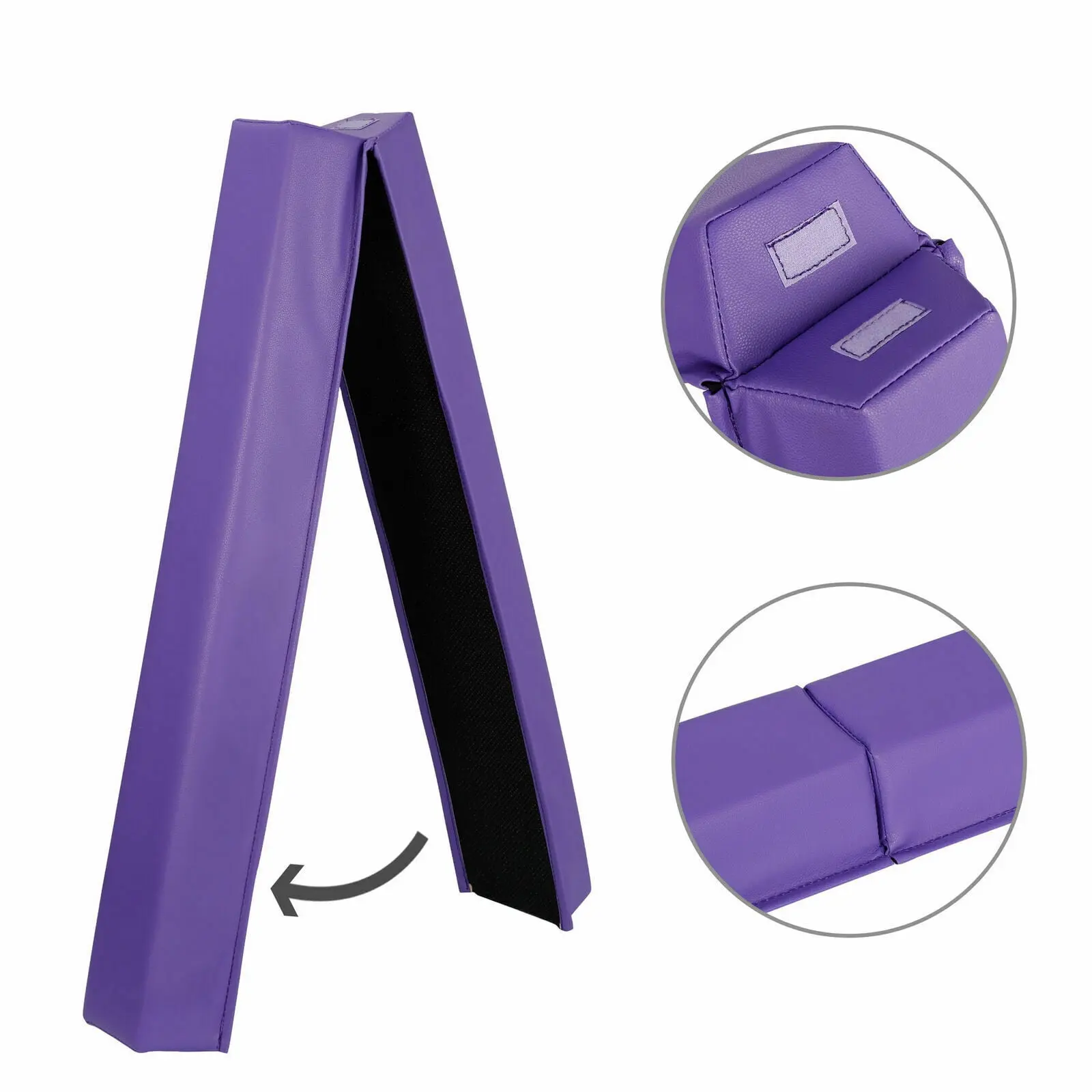 6ft Foldable Gymnastics Balance Beam, Compact Functional PVC Leather & Foam Equipment with Non-Slip Base for Kids' Home Practice, Gymnastics Equipment, Girls, 6 Ft Long, Unisex, Easy Cleaned, 4 Inch Surface, Beginners