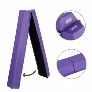 6FT Foldable Gymnastics Balance Beam - Non-Slip Rubber Base, PVC Leather Surface, Gymnastics Equipment for Home Practice, Indoor Yoga Use