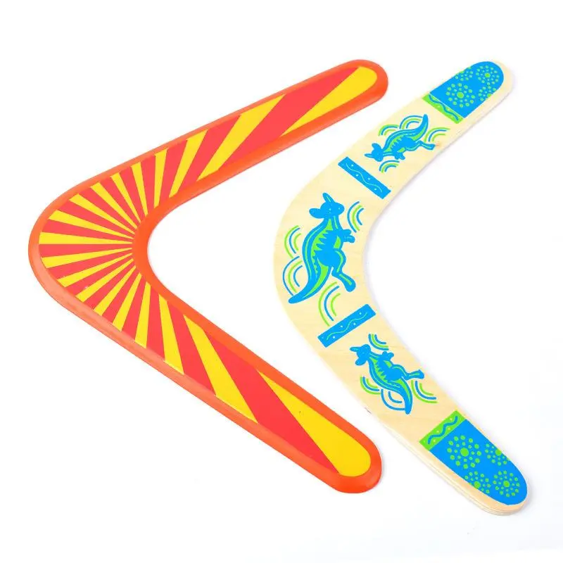 Children's Wooden Boomerang Returning Dart Frisbee Boomerang V-Shaped Dart Outdoor Sports Dart Flying Saucer Toy