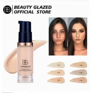 Beautyglazed New Full Coverage High Coverage Flawless Complexion Waterproof Concealer Liquid, Matte Smooth Moisturizing Hydrating Refreshing Mixed Dry Nourishing, Makeup Essential