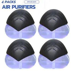 Black Portable Air Purifier - Water Filter Washer with LED Night Light, Essential Oil Aroma Diffuser, Humidifier & Revitalizer for Home & Office (Smoke & Pet Odor Relief)