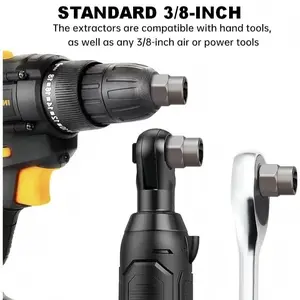 13-Piece Bolt Extraction Kit, Impact Bolt Nut Remover Set, Easy Removal for Rusty Frozen Bolts, Drilling Machine Use