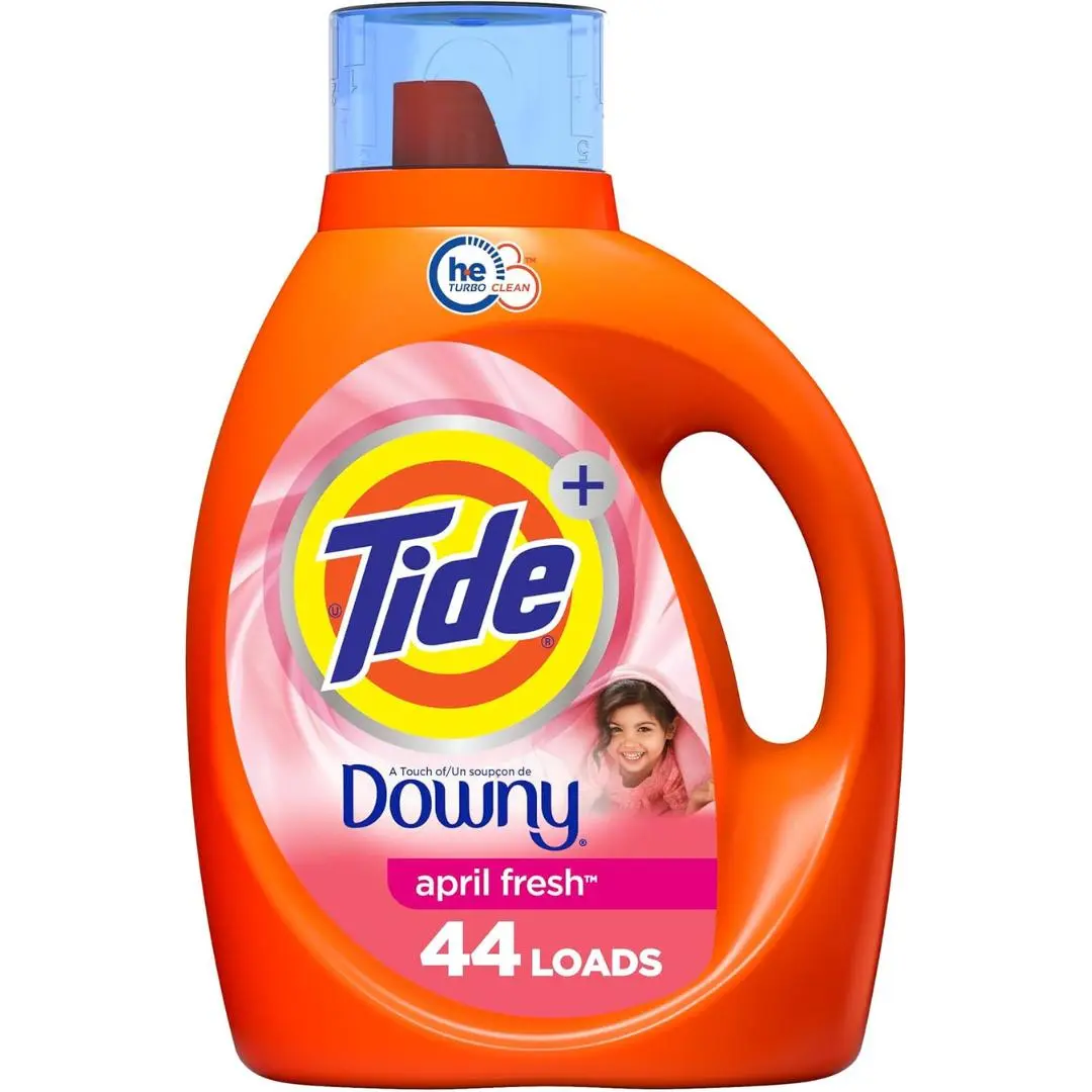 Tide plus Liquid Laundry Detergent, HE Compatible, April Fresh Scent, 63 fl oz, 44 loads