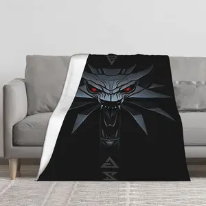 The Witcher Element Flannel Blanket, Travel Blanket, Comfortable, Warm, Durable, Suitable for Sofa, Office, Bed, Camping and Travel - Ideal Holiday Gift