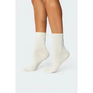 Embroidered Bow Socks Embroidered Bow Socks