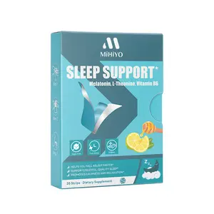 Mihiyo Fast Acting Melatonin Strips by Mihiyo - 0.08mm Oral Dissolvable Sleep Aid with L-Theanine & Vitamin B6, Non-GMO & Sugar Free, 20 Count