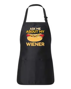 Ask Me About My Wiener - Funny BBQ Chef Cooking Apron, Versatile Design with adjustable strap