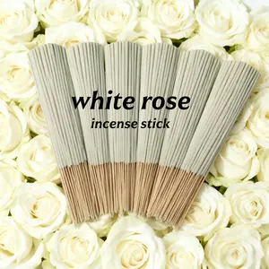 Premium White Rose Incense Sticks, 22cm Long Handmade Thickened Line Incense, Fragrance Incense, Natural Fresh Scent, Anti-Mosquito Deodorant, Yoga Meditation Reading Gift