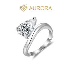 【#159 Aria】Pear cut Moissanite Ring Anniversary Auspicious Wedding Engagement Jewelry Synthetic Moissanite Solitaire Ring Elegant Glittering Ring