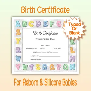 Blank Or Typed Printed Birth Certificate