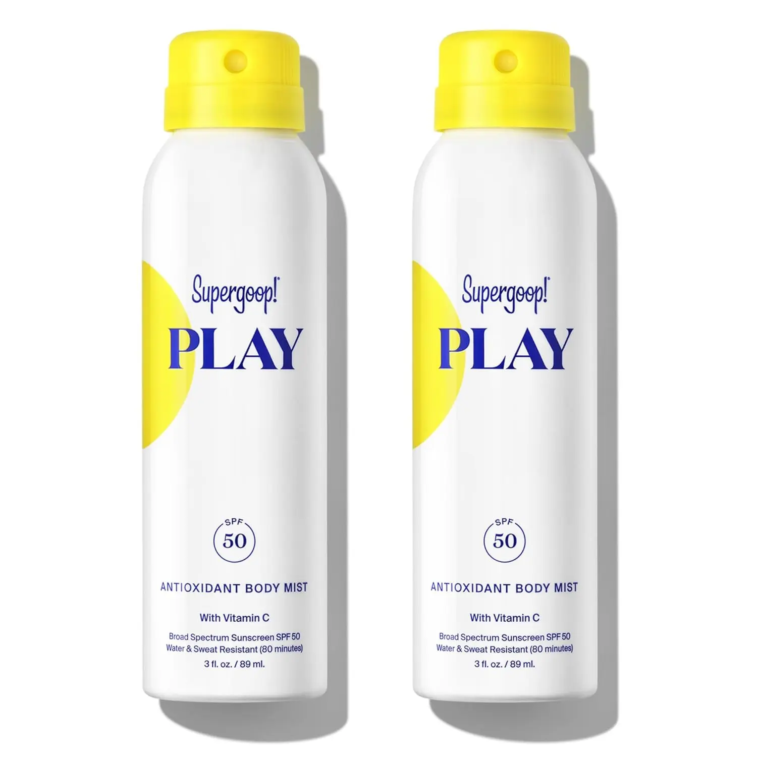 Supergoop! PLAY SPF 50 Antioxidant Body Mist W/Vitamin C, 3 Fl Oz - 2 Pack - Broad Spectrum Sunscreen Spray for Sensitive Skin - Great for Active Days Supergoop!