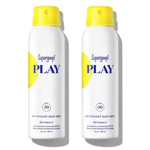 Supergoop! PLAY SPF 50 Antioxidant Body Mist W/Vitamin C, 3 Fl Oz - 2 Pack - Broad Spectrum Sunscreen Spray for Sensitive Skin - Great for Active Days Supergoop!
