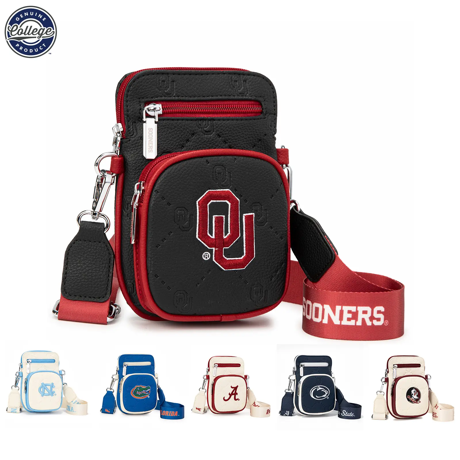 NCAA Crossbody Bags for Women Men, Shoulder Bags for Women Chest Bag Fanny Pack for Outdoors Hiking Traveling,Crossbody Small Sling Backpack Sling Bag,Oklahoma Sooners/Tennessee Volunteers/Florida Gators,015