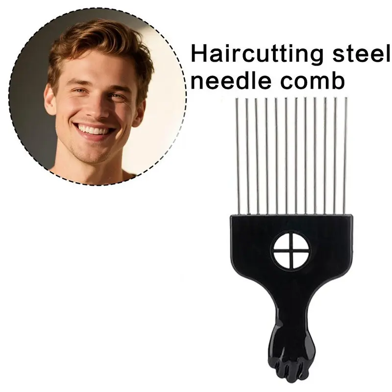 1 Piece Afro Fork Comb Stainless Steel Wide Teeth Hairdressing Brush Metal Pins Pick Hair Styling Tools Insert Curly Hair Comb Haircutting Grooming Comb Durable Hairdressing Comb Combs for Hair Stylist