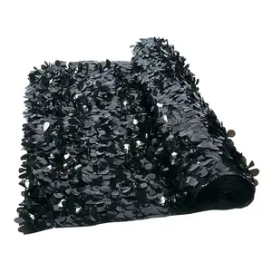 3 Ft. x 15 Ft. Black Vinyl Floral Sheeting Backdrop Decoration