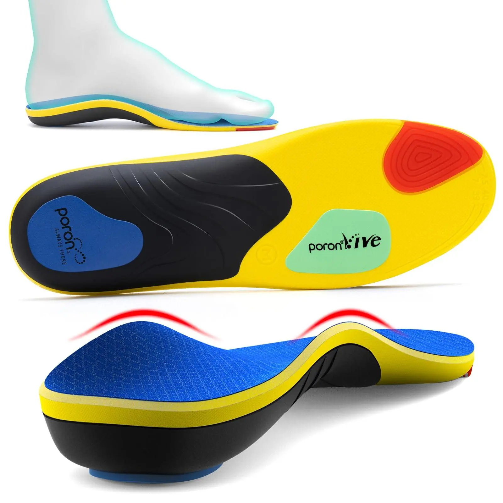 Work Boot Insoles For Standing All Day,High Arch Support Orthotic Shoe Inserts Relief Plantar Fasciitis,Orthotic for Flat Feet,Achilles Tendonitis -Women Men Walk Cloud Step Gel,springtok