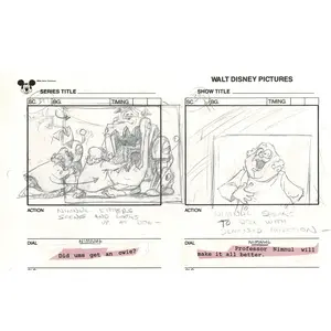 Chip n Dale Rescue Rangers Original Production Animation Storyboard Walt Disney FIRST EPISODE 1988 A82