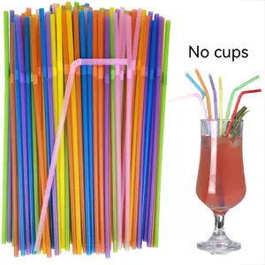 100PC Colorful Straws, Reusable Soft Straws, Flexible Curved Straws, Handmade DIY Material Straws, Long Coffee Straws, Cocktail Pie Straws, Water Bottle Straws, Drink Stirring Sticks, Suitable for Parties, Parties, Camping, etc