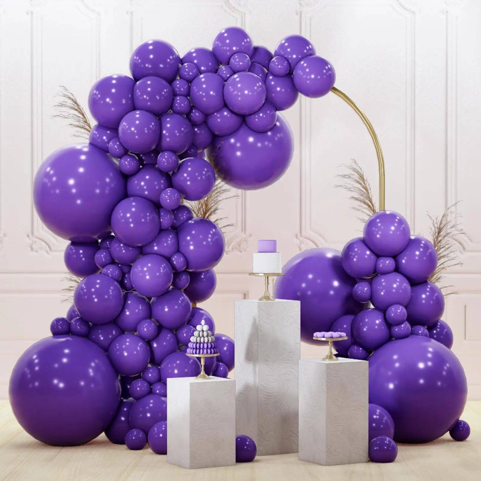 PartyWoo Dark Purple Balloons 128pcs Different Sizes of 18 12 10 5 Inch Royal Purple Balloon Arch Kit Garland for Birthday Baby Shower Graduation Anniversary Bachelorette Party Decorations Purple-Y16