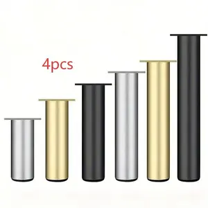 4PCS Aluminium Alloy Furniture Legs - Round Adjustable Sofa Legs Furniture Cabinet Legs, Funiture Feet for Cabinet Desk Table Chair Sofa Bed, Silver