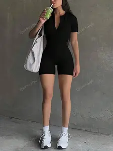 Women's Sporty Jumpsuit, Spring New Arrival, Casual Sports Wear, Indoor Fitness Exercise, High Elasticity, Quick-Dry Fabric